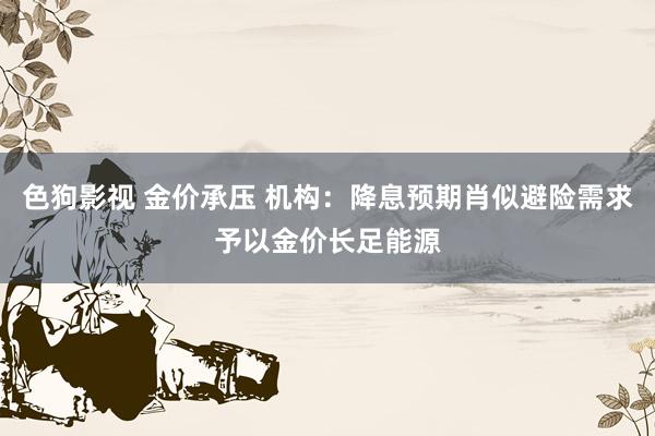 色狗影视 金价承压 机构：降息预期肖似避险需求予以金价长足能源