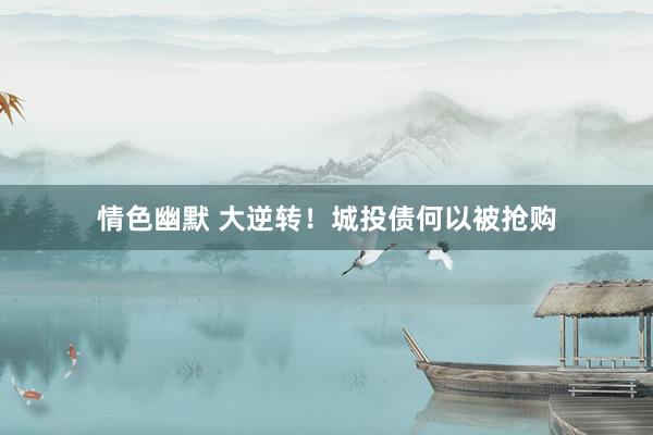 情色幽默 大逆转！城投债何以被抢购