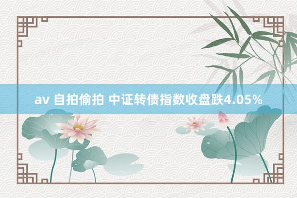 av 自拍偷拍 中证转债指数收盘跌4.05%